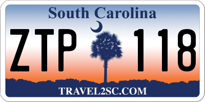SC license plate ZTP118