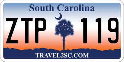 SC license plate ZTP119
