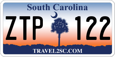SC license plate ZTP122