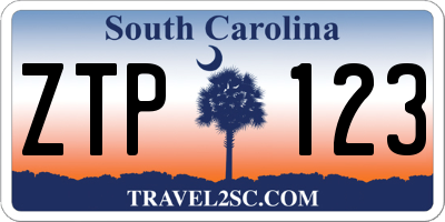 SC license plate ZTP123