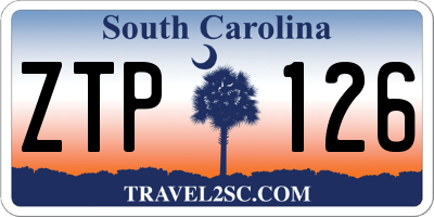 SC license plate ZTP126