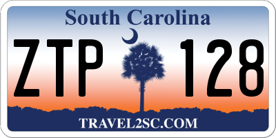 SC license plate ZTP128