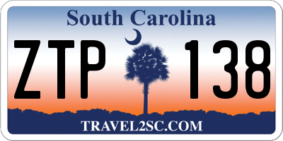 SC license plate ZTP138