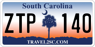 SC license plate ZTP140