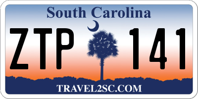 SC license plate ZTP141