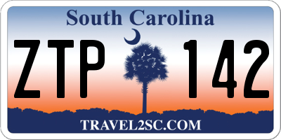 SC license plate ZTP142