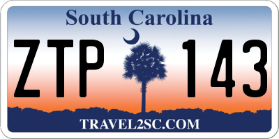 SC license plate ZTP143