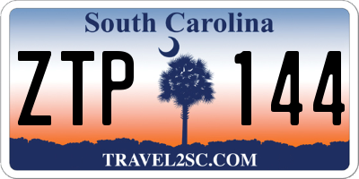 SC license plate ZTP144