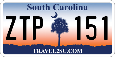 SC license plate ZTP151