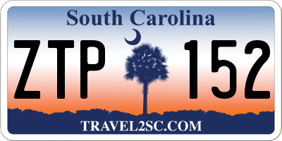 SC license plate ZTP152