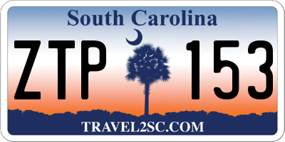 SC license plate ZTP153