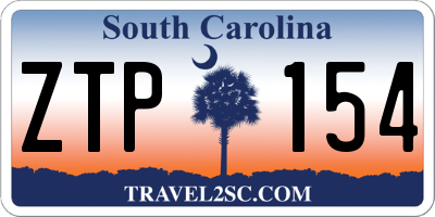 SC license plate ZTP154