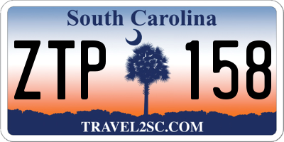 SC license plate ZTP158