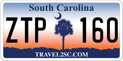 SC license plate ZTP160