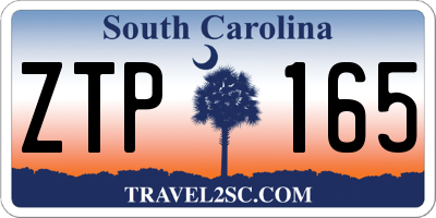 SC license plate ZTP165