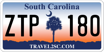SC license plate ZTP180