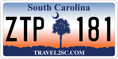 SC license plate ZTP181