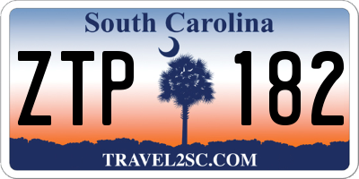 SC license plate ZTP182