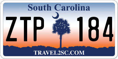 SC license plate ZTP184