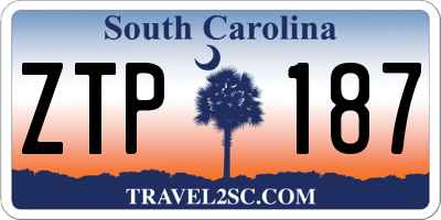 SC license plate ZTP187