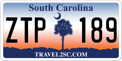 SC license plate ZTP189