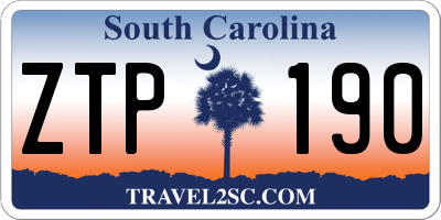 SC license plate ZTP190