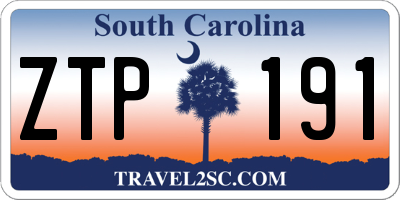SC license plate ZTP191