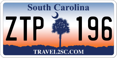 SC license plate ZTP196