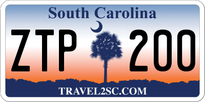 SC license plate ZTP200