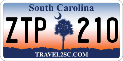 SC license plate ZTP210
