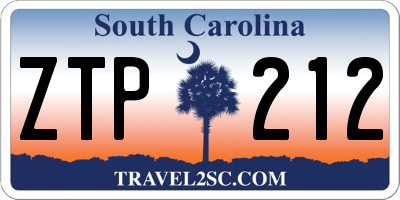 SC license plate ZTP212