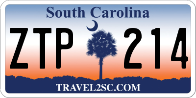 SC license plate ZTP214