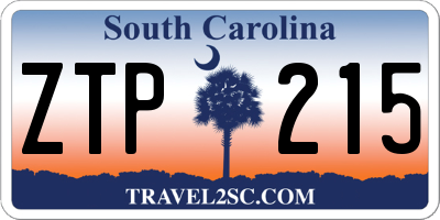 SC license plate ZTP215