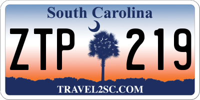 SC license plate ZTP219