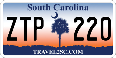SC license plate ZTP220