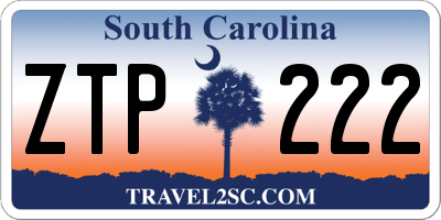 SC license plate ZTP222