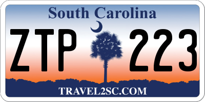 SC license plate ZTP223