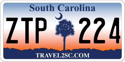 SC license plate ZTP224