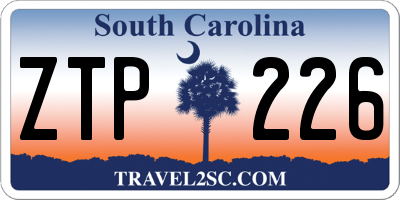 SC license plate ZTP226
