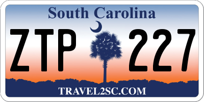 SC license plate ZTP227