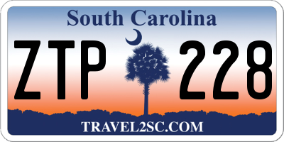 SC license plate ZTP228