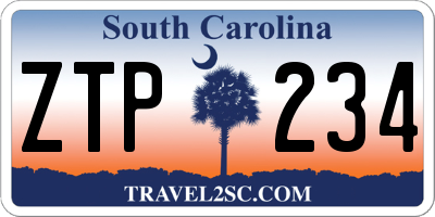 SC license plate ZTP234