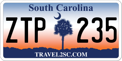 SC license plate ZTP235