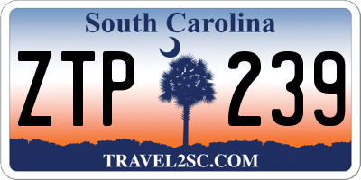 SC license plate ZTP239