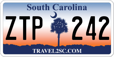 SC license plate ZTP242