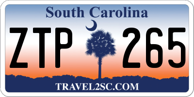 SC license plate ZTP265