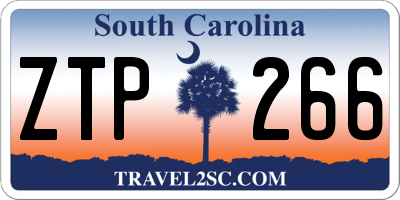 SC license plate ZTP266
