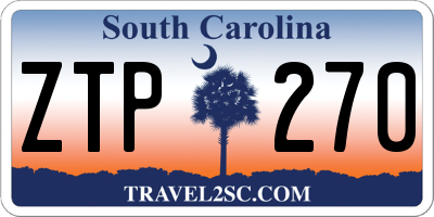 SC license plate ZTP270