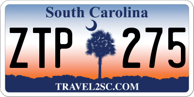 SC license plate ZTP275