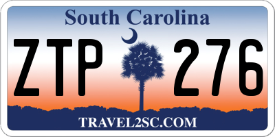 SC license plate ZTP276